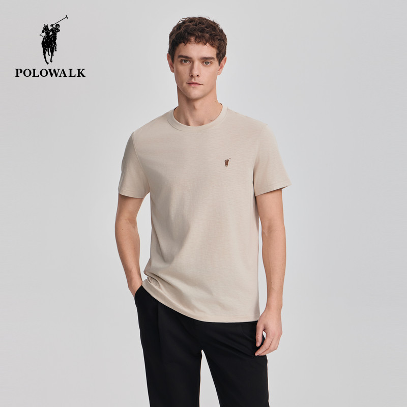 POLOWALK男式短袖圆领T恤夏季新品修身打底衫潮流男装上衣,男装,T恤,淘宝优惠券,粉丝福利购,淘宝优惠卷