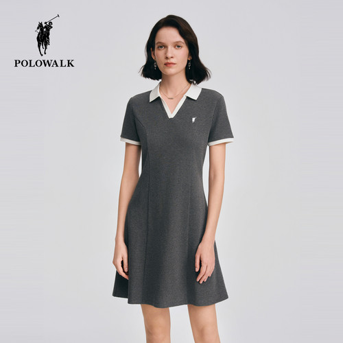 POLOWALK撞色polo领连衣裙