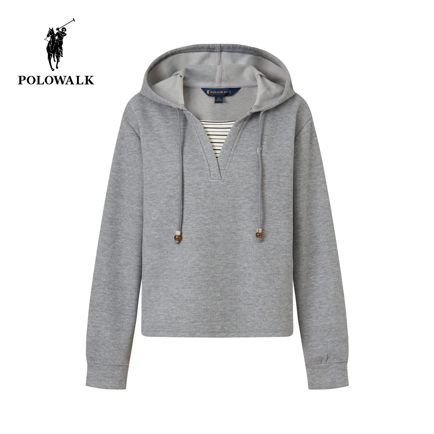 【含绵羊毛】POLOWALK女式卫衣2025秋季新品女装连帽休闲套头上衣