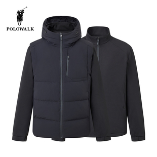 【一衣三穿】POLOWALK男式羽绒服2025冬季新品90鸭绒连帽马甲外套