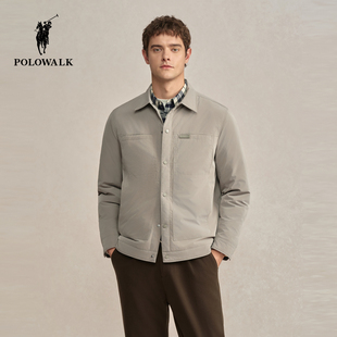 POLOWALK男式短款羽绒服2025冬季新品鹅绒翻领轻薄羽绒服外套