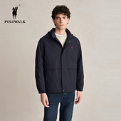 连帽简约时尚 POLOWALK男士 夹克外套秋冬款 外套男百搭立领茄克