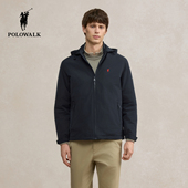 简约连帽休闲户外通勤薄棉外套男 新品 POLOWALK男式 夹克2025冬季
