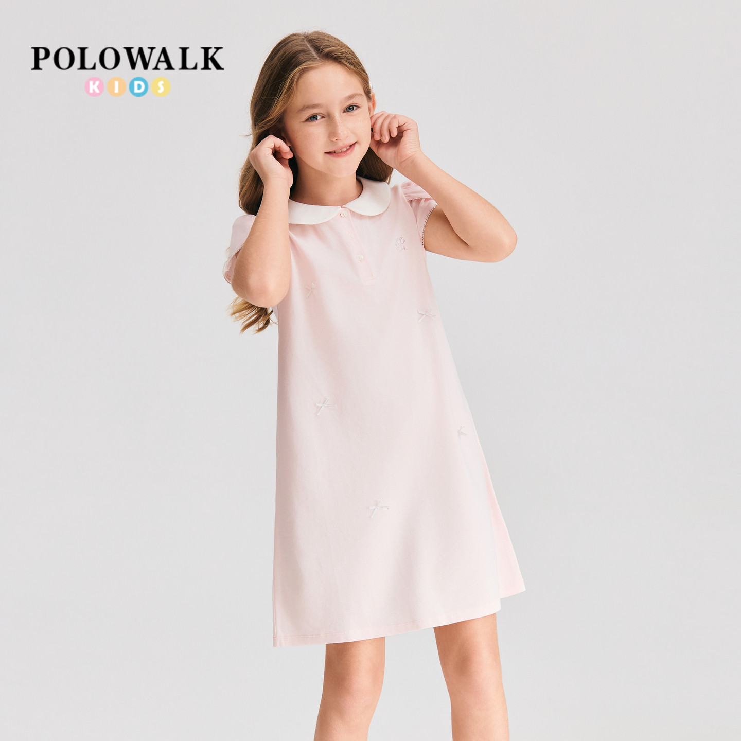 POLOWALK女童短袖连衣裙图片
