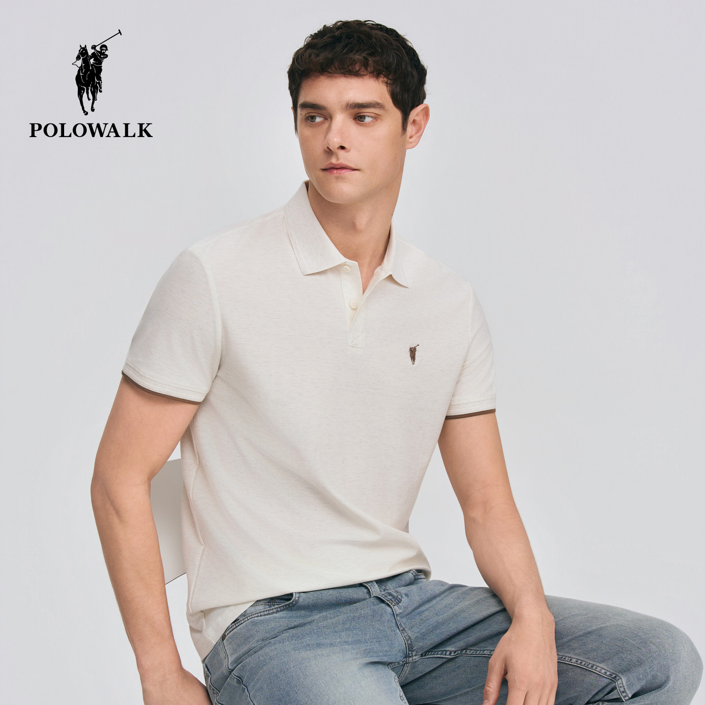 POLOWALK男式短袖POLO衫2026夏季新品男装简约百搭商务通勤polo衫