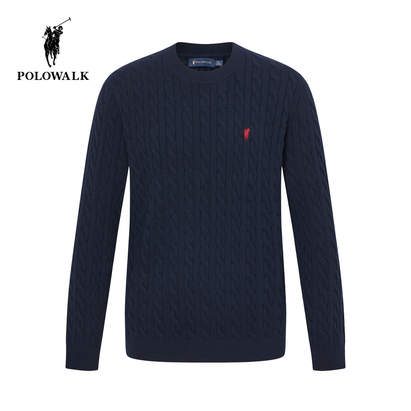 【包芯纱】POLOWALK针织衫毛衣男秋冬新款纯色百搭时尚内搭上衣