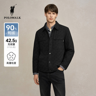 商务时尚 新品 印花90鸭绒翻领上衣 羽绒服外套2025冬季 POLOWALK男式
