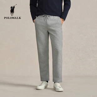 休闲通勤松紧腰加绒针织长裤 POLOWALK男式 新品 2025秋冬裤 男 针织裤