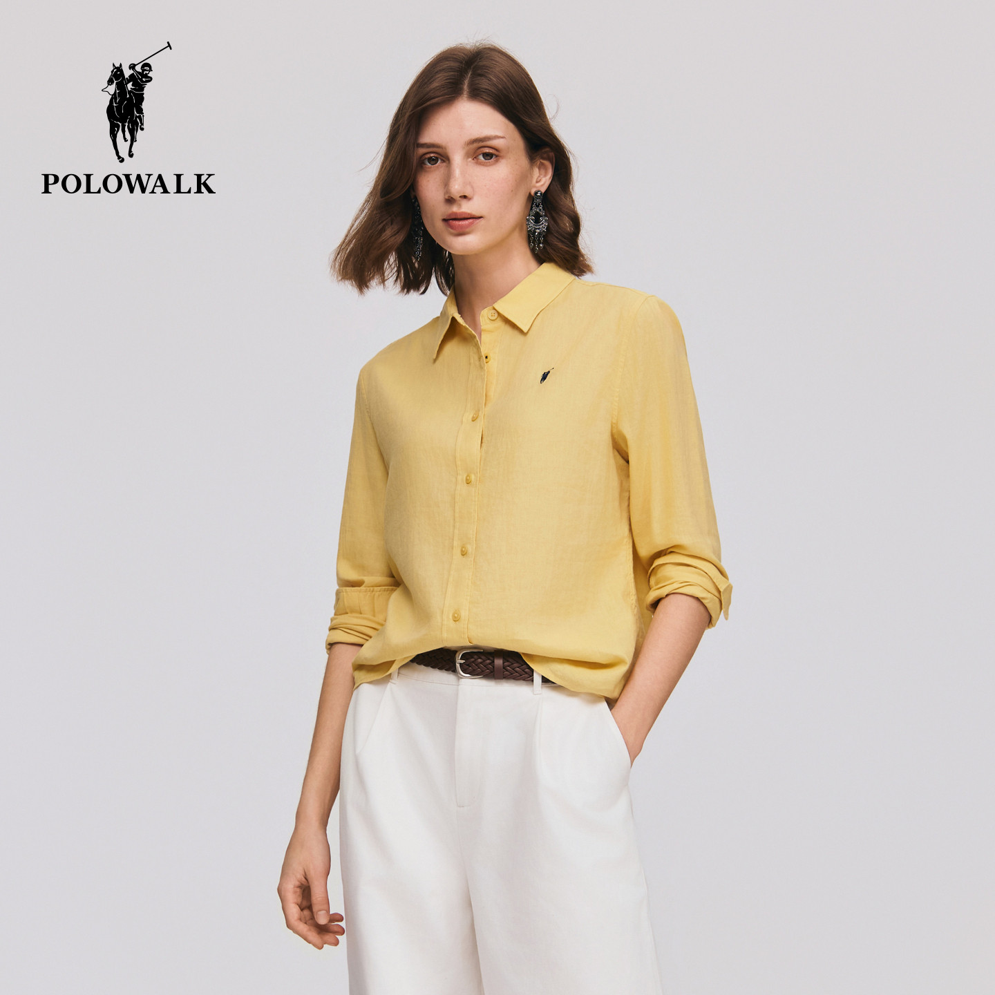POLOWALK翻领长袖衬衫图片