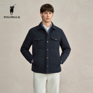风90鸭绒翻领外套男装 POLOWALK男式 休闲工装 新品 羽绒服2025冬季
