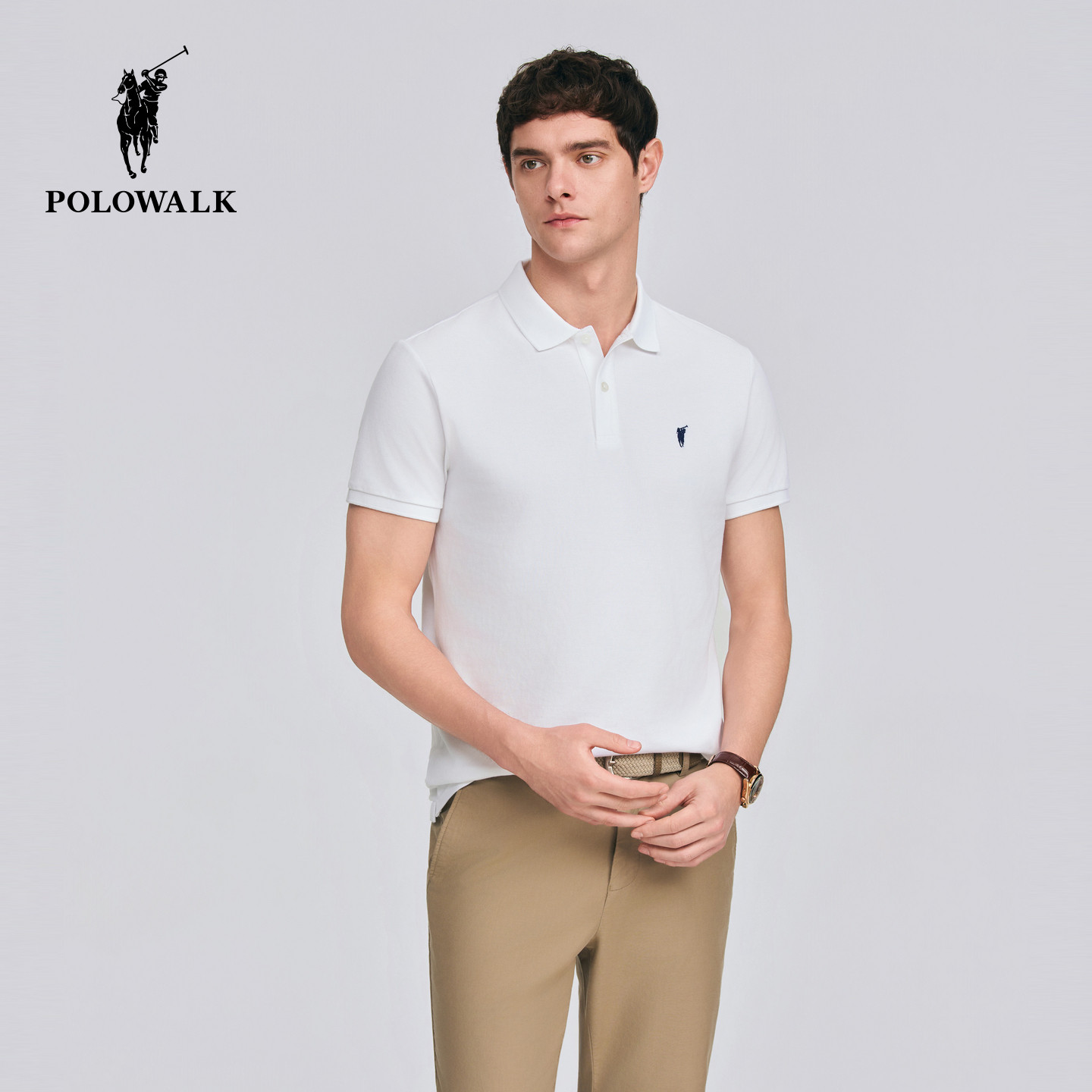 POLOWALK男式POLO衫净色小马图片