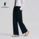 亚麻混纺编织腰带直筒休闲长裤 POLOWALK女式 新品 2026春季 休闲裤