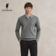 商务休闲翻领半拉链套头男装 POLOWALK男式 新品 2025秋季 上衣 针织衫