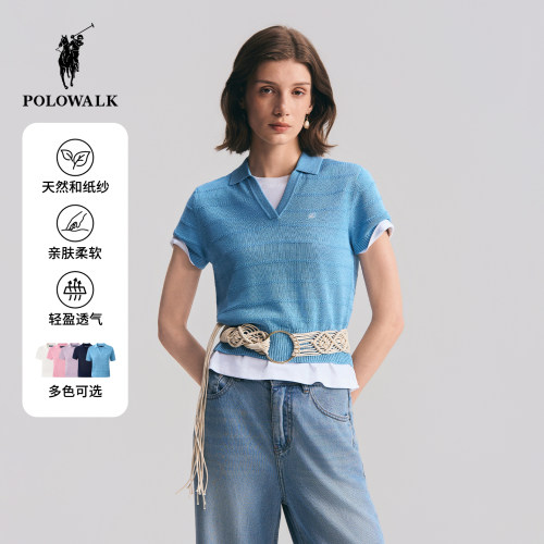 POLOWALK女式短袖针织衫