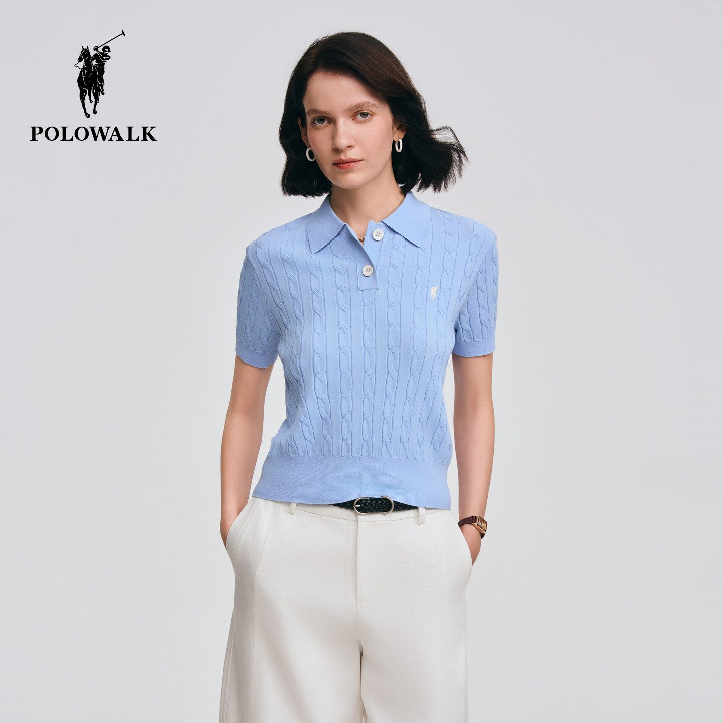 POLOWALK套头针织短袖上衣图片