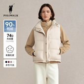 POLOWALK女式 百搭90鸭绒休闲羽绒背心女 韩版 羽绒马甲2025冬季 新品