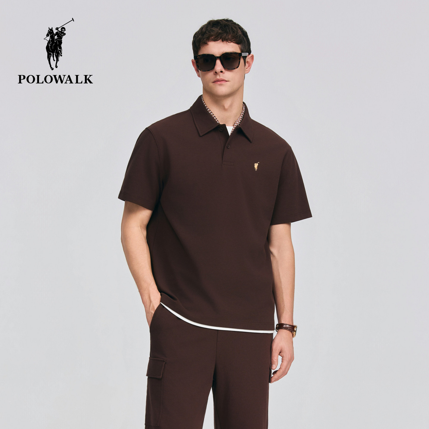 【套装】POLOWALK男式短袖POLO衫2026春季新品简约POLO衫休闲短裤