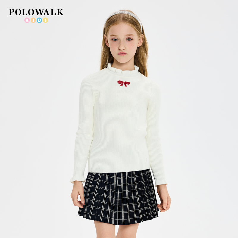 POLOWALK秋季女童线衫半高领