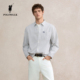 100%纯棉 2026春季 POLOWALK男装 长袖 衬衫 新品 条纹翻领衬衣男式