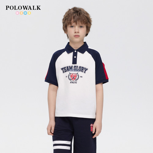 POLOWALK夏季男童短袖T恤翻领