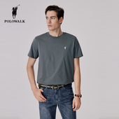 显瘦半袖 新款 休闲透气通勤简约圆领T恤 t恤气质男夏季 POLOWALK短袖