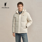 POLOWALK男式 90鸭绒立领连帽羽绒服外套 新品 短款 羽绒服2025冬季