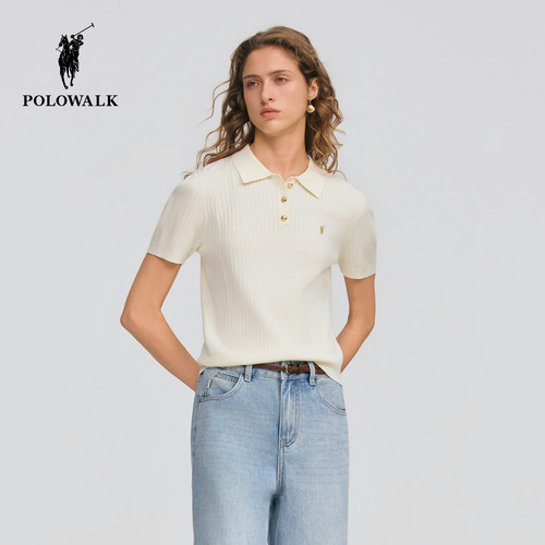 POLOWALK翻领短袖针织衫