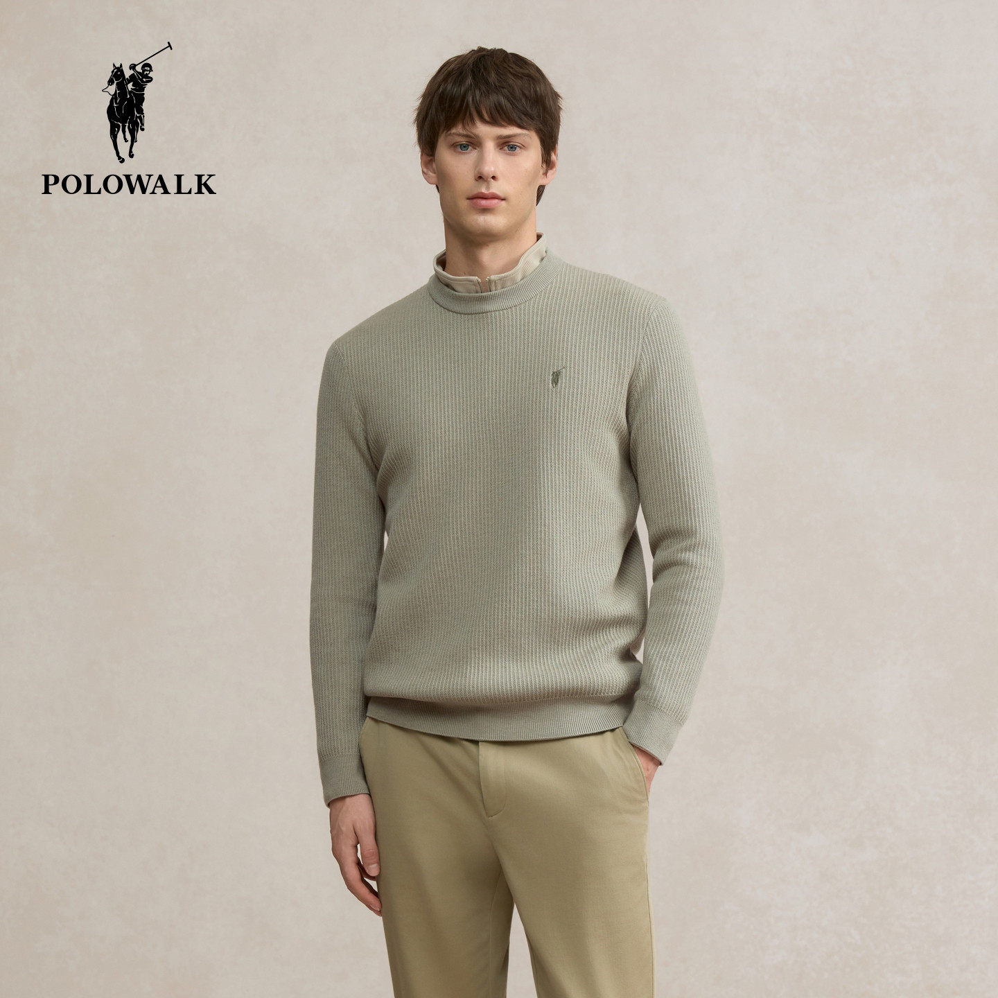 冬季男式半高领针织开衫时尚外套