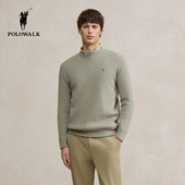 POLOWALK男士 百搭上衣男 纯色针织毛衣时尚 半高领针织衫 25秋冬新款