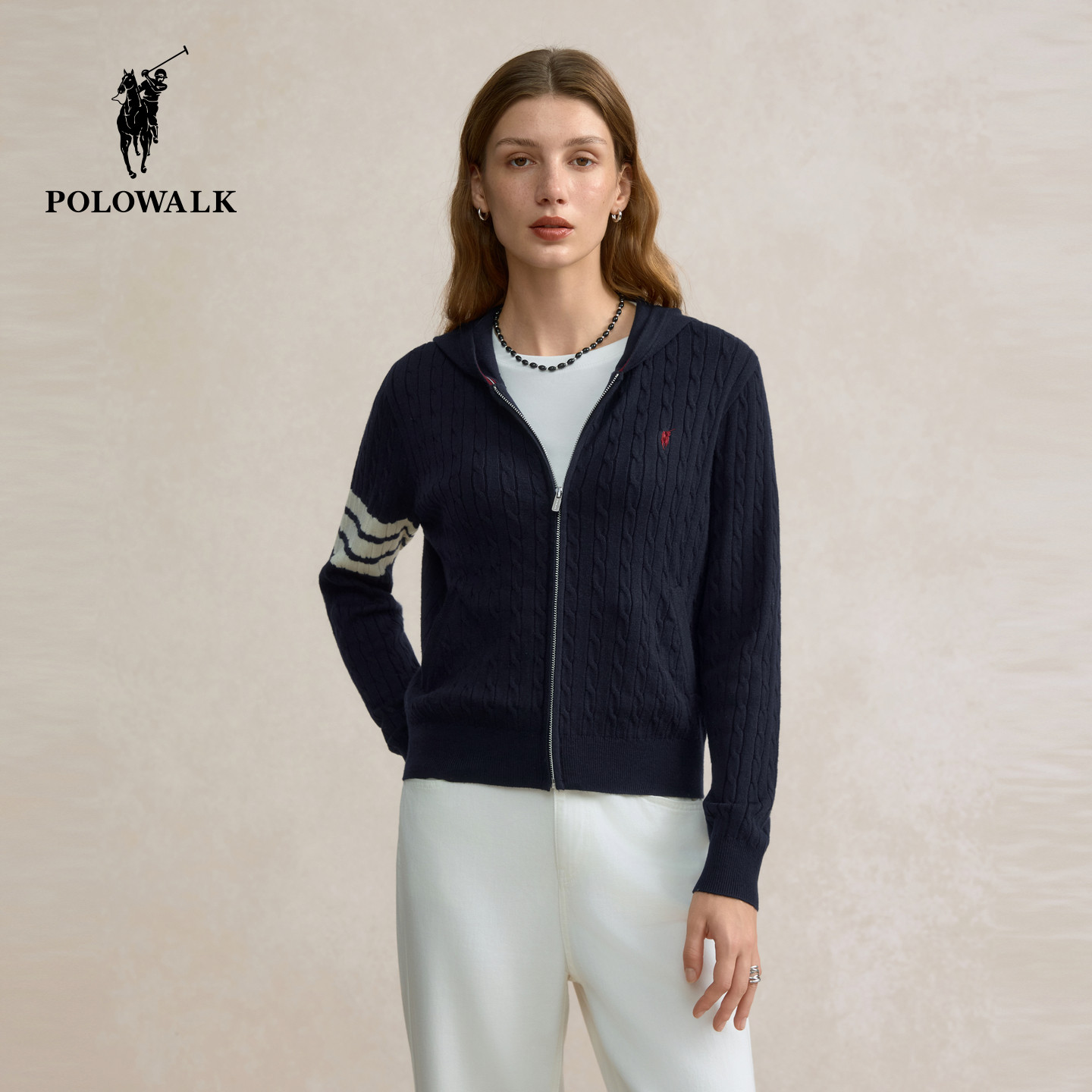 【含绵羊毛】POLOWALK针织开衫女图片