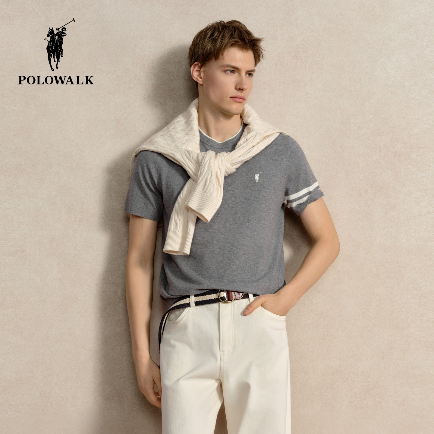 POLOWALK男式短袖针织衫图片