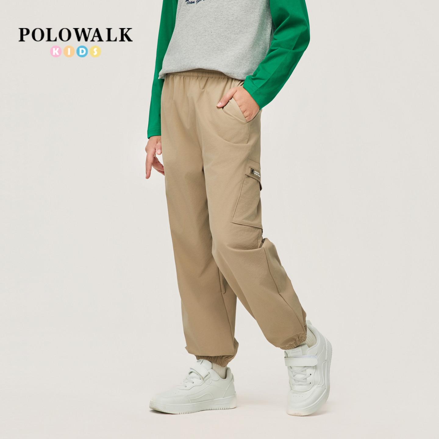 POLOWALK男童素色休闲裤