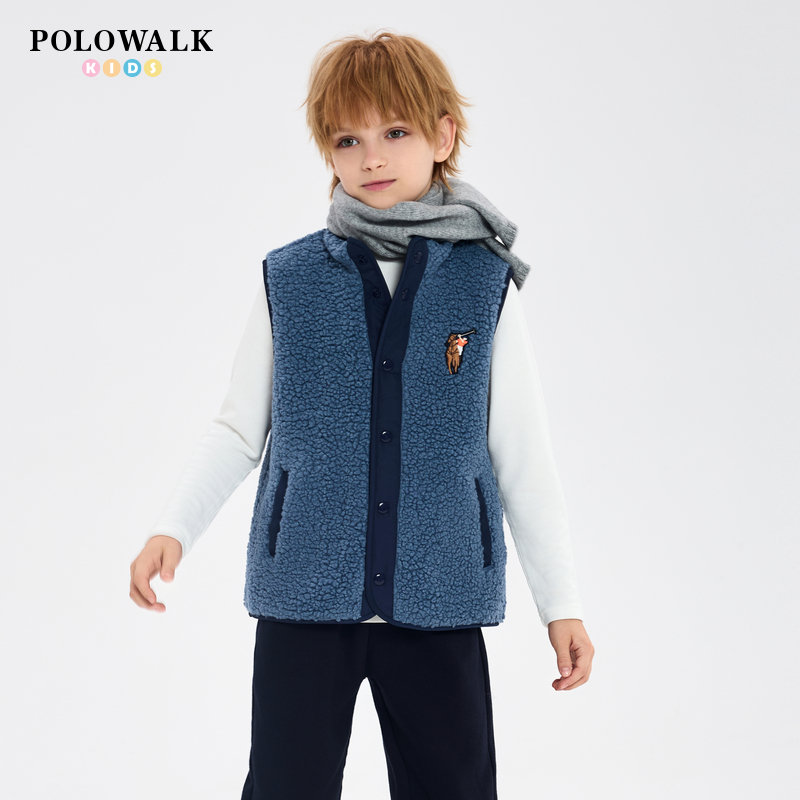 POLOWALK秋季男童马夹泰迪绒