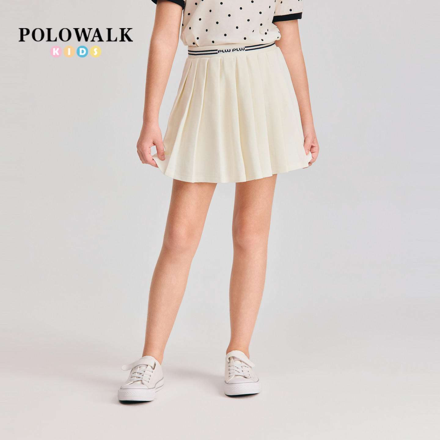 POLOWALK女童色织扁机裙裤