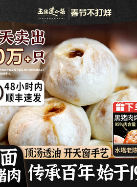 王继莲黑猪肉小笼包老面发酵手工包子早餐加热即食早点包子240/袋
