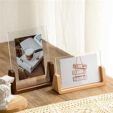 北欧胡桃木摆台相框创意diy情侣礼物U型5实木6六7七8八寸打印照片