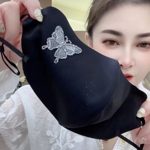 2026新款闪亮蝴蝶口罩女款高颜值立体无痕防晒透气护眼角口罩佳绮