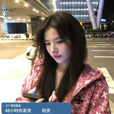 2025爆款美式覆古满印十字架哥特字连帽卫衣女秋冬新款慵懒风外套