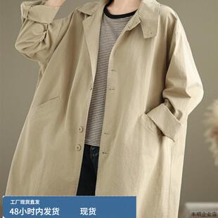 中年妈妈意法风衣外套女欧洲站2025新款爆款时尚中长款上衣春秋款