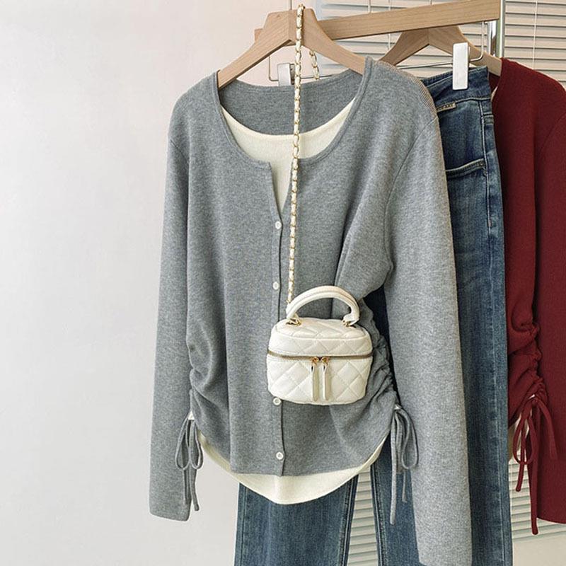 白领哥弟新羊绒针织衫女秋冬季羊毛衫洋气假两件外套胖mm套头上衣