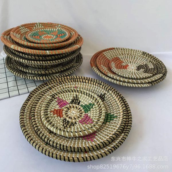 手工客厅壁饰波西米亚背景墙藤编餐厅墙面装饰编墙饰草编民宿风制
