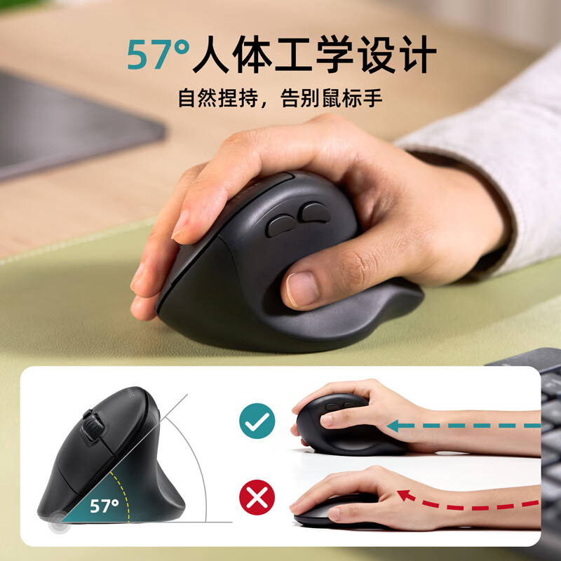 日本SANWA无线蓝牙双模鼠标轻量型人体工学垂直竖握自定义按键图片