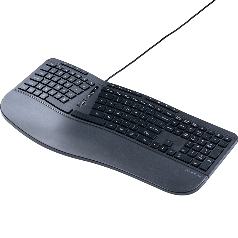 日本SANWA人体工学无线蓝牙带腕托护腕有线键盘游戏办公家用背光