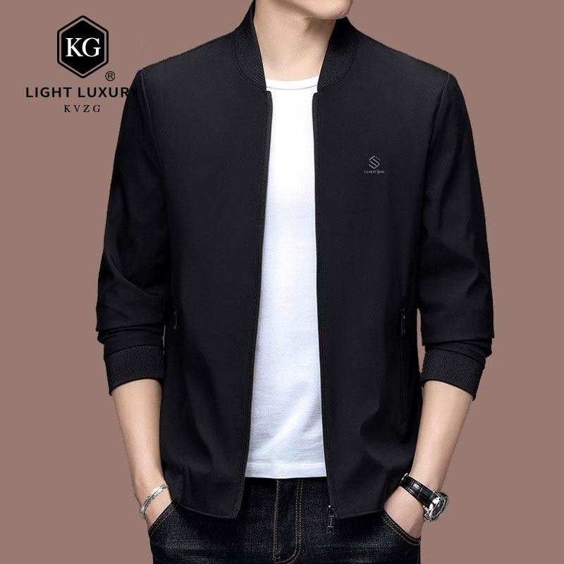 2025春季新款夹克衫男时尚轻奢休闲百搭商务男士外套男款上衣男装