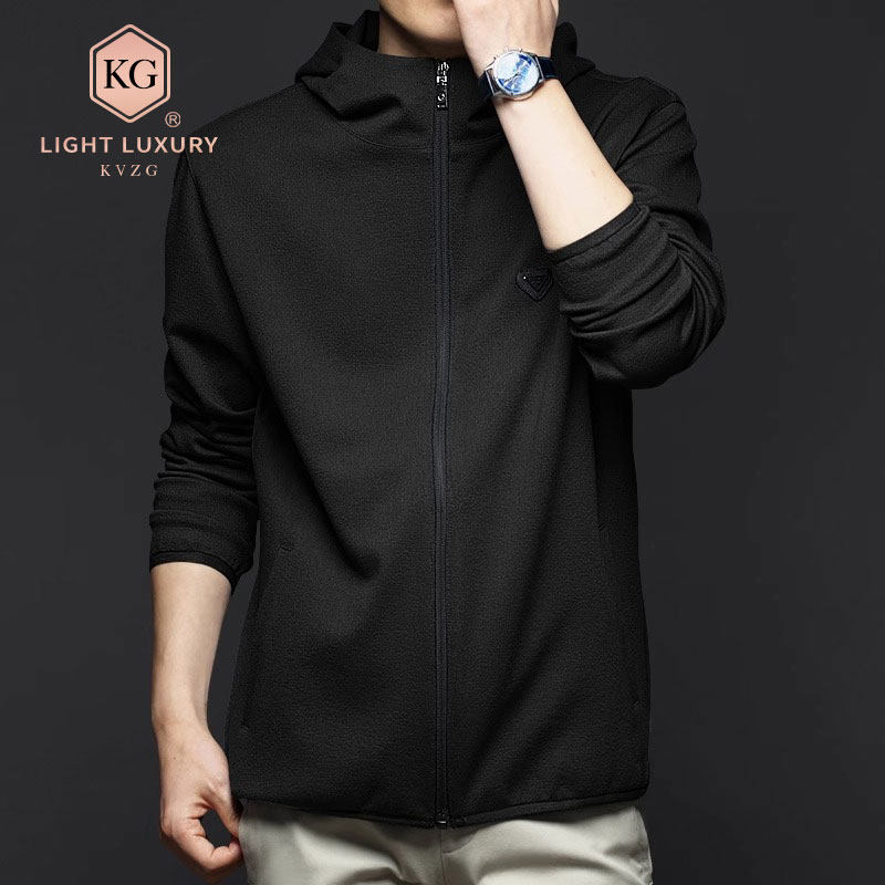 2025春季新款男士运动连帽夹克休闲外套卫衣春秋款上衣男装衣服