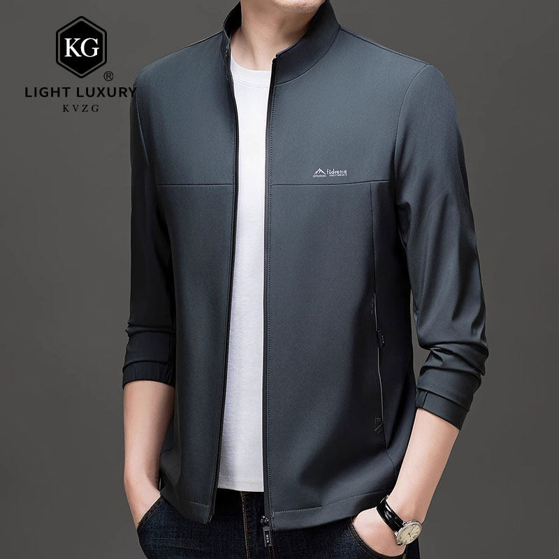 立领夹克男士商务休闲上衣服2025年春季新款潮流休闲百搭外套男装