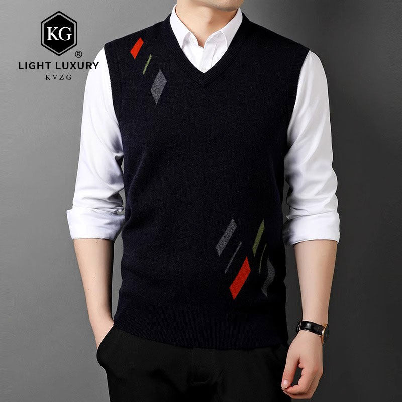 2025春季新款时尚轻奢商务休闲针织背心男款高质感百搭套头毛衣