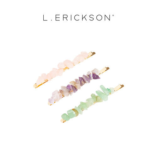 L. ERICKSON/莱丽克森 彩色海玻璃发夹集合 海洋之恋
