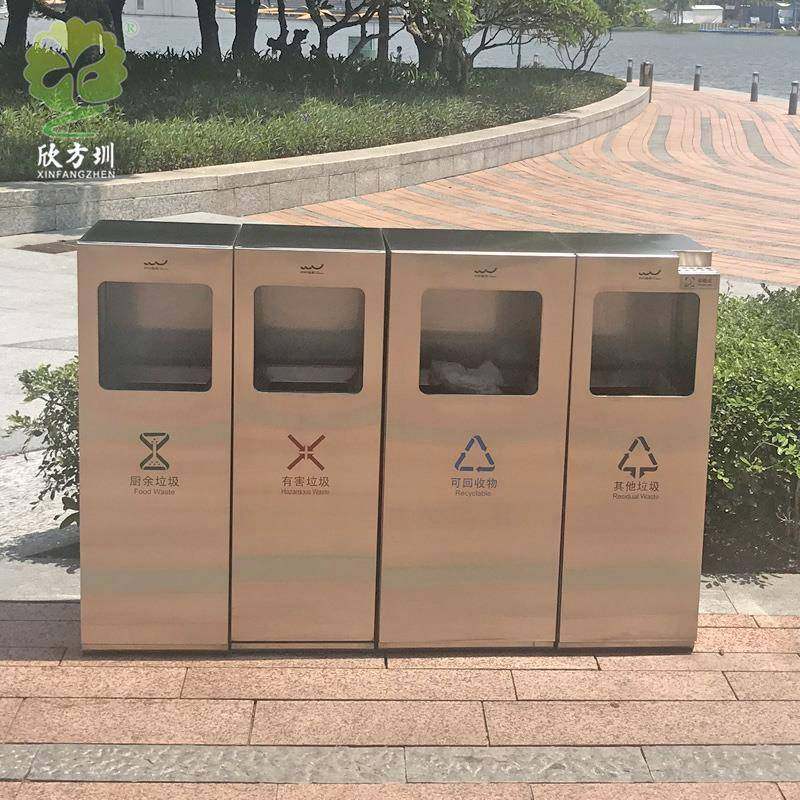 户外海边公园景观组合式四分类304不锈钢垃圾桶耐腐蚀金属果皮箱,基础建材,不锈钢垃圾桶,淘宝优惠券,粉丝福利购,淘宝优惠卷