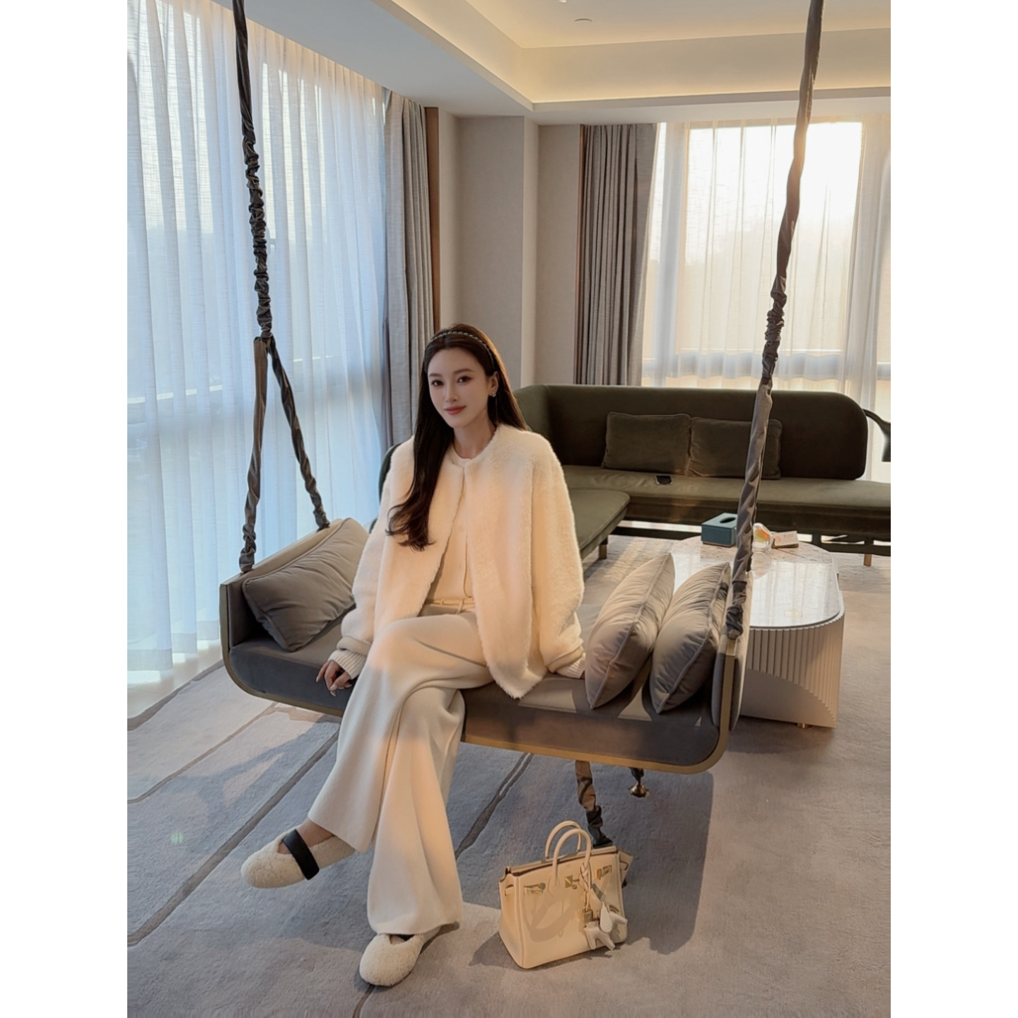 “ 白雪 ”西班牙拉贡皮毛一体外套